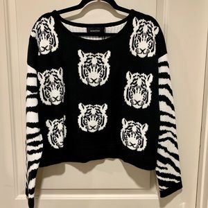 Mink Pink Black & White Zebra Sweater